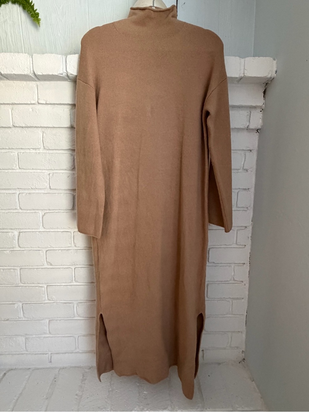 Nordstrom Camel Knit Turtleneck Maxi Dress